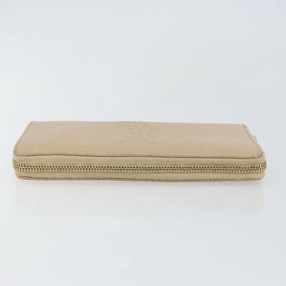 SAINT LAURENT Long Wallet Leather Beige Gold Auth a - Picture 3 of 16